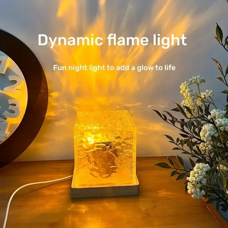 Dynamic Rotating Water Ripple Night Light